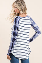 Load image into Gallery viewer, Stripe Tie Dye Top Navy
