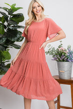 Load image into Gallery viewer, Vintage Rose Flutter Sleeve Tier Dress
