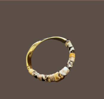 Leather/Gold Tone Bangle