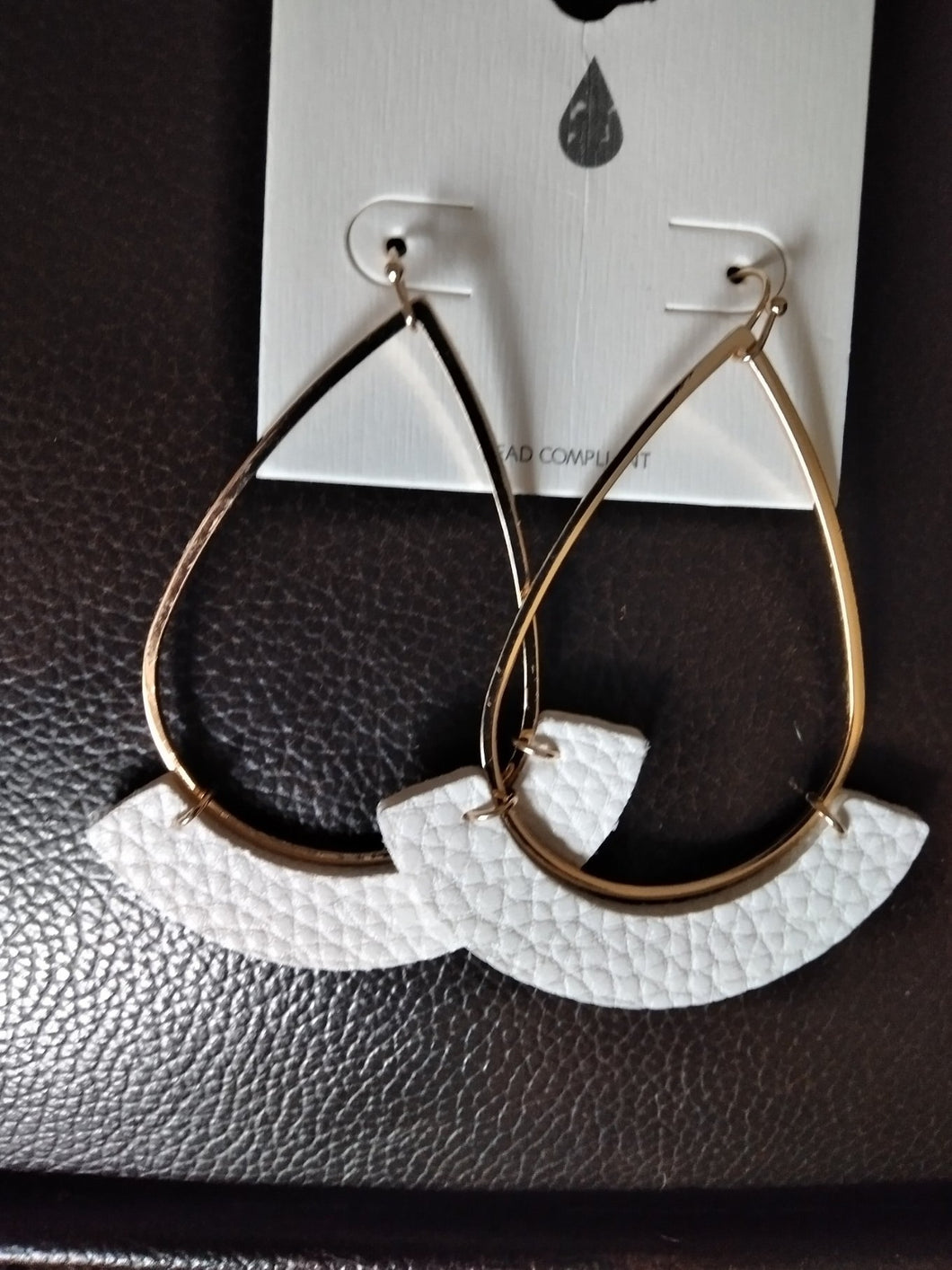 White Leather Earrings