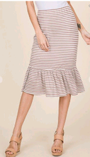 Load image into Gallery viewer, Stripe ruffle pencil skirt (Coral Only)
